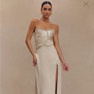 Meshki Larissa Strapless Dress Champagne